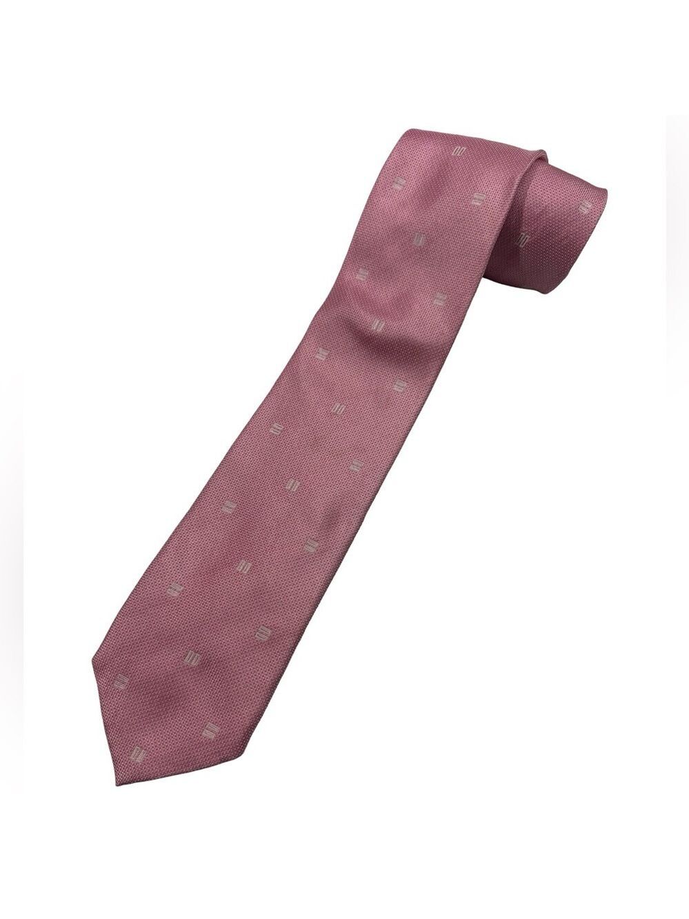 Prada Milano Silk Tie Pink Geometric Logo Italy Luxury Designer 3.25”